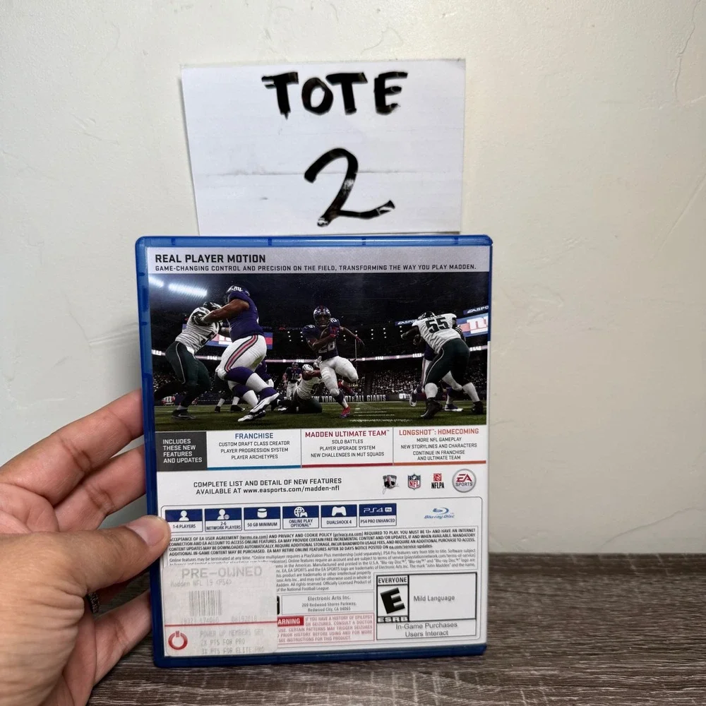 EA Sports Madden NFL 19 Video Game PS4 PlayStation 4 FOOTBALL
